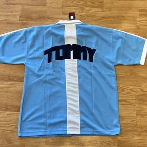 New Vintage Tommy Hilfiger Shirt Notch Collar Short Sleeve Sz M